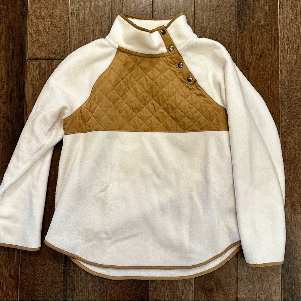 J Crew Factory Asymmetrical Quarter Zip Fleece. Size Large.